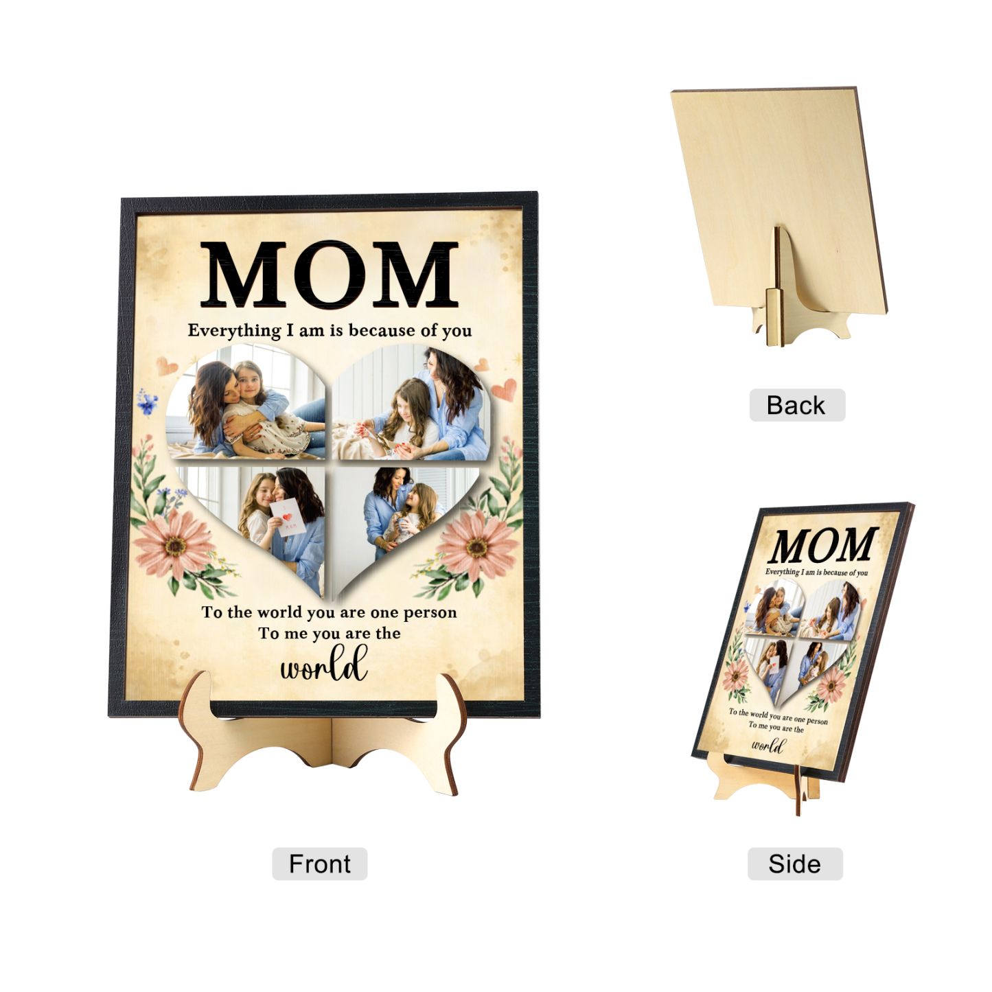 Personalized 4 Photos Wooden Ornament Ornament for Mother's Day | Lorajewel