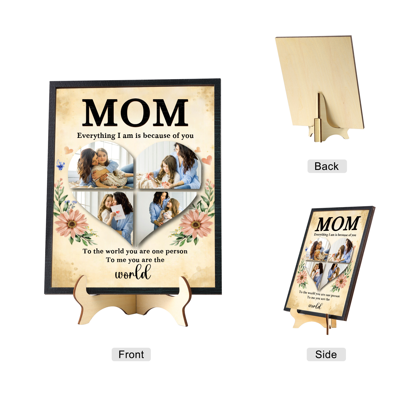 Personalized 4 Photos Wooden Ornament Ornament for Mother's Day | Lorajewel