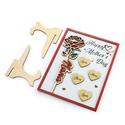 Personalised Wooden Plaque, Custom 2 Texts & 1-4 Names Gift for Mum | Jessemade