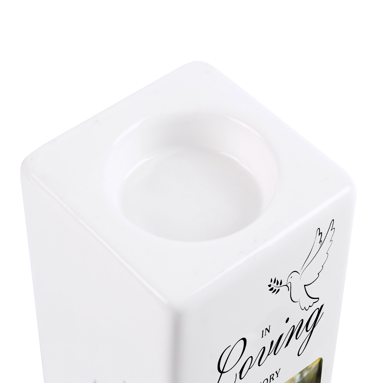 Personalised Photo Memorial Candle Holder - Custom Name & Dates Memorial Gift | Lorajewel