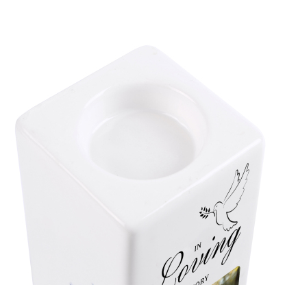 Personalised Photo Memorial Candle Holder - Custom Name & Dates Memorial Gift | Lorajewel