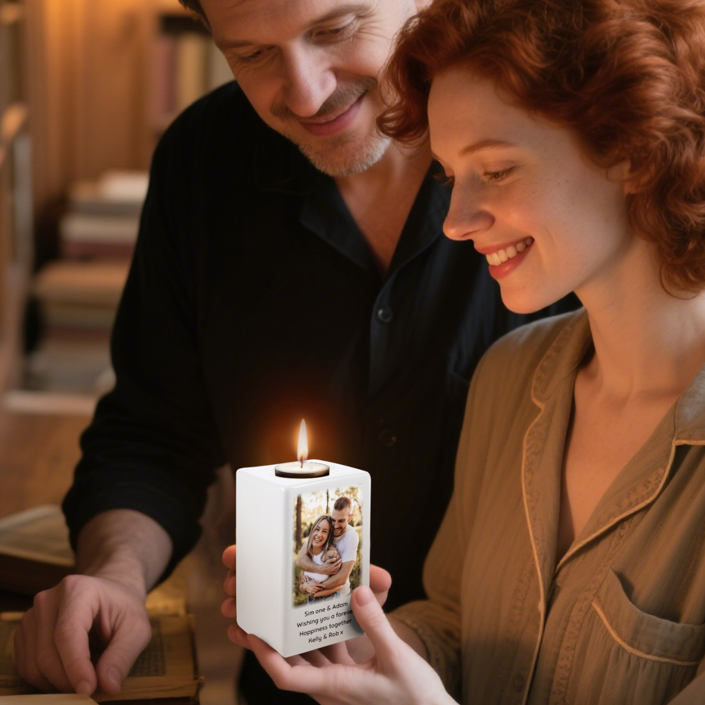 Personalised Photo Candle Holder- Custom Name & Text Gift | Lorajewel