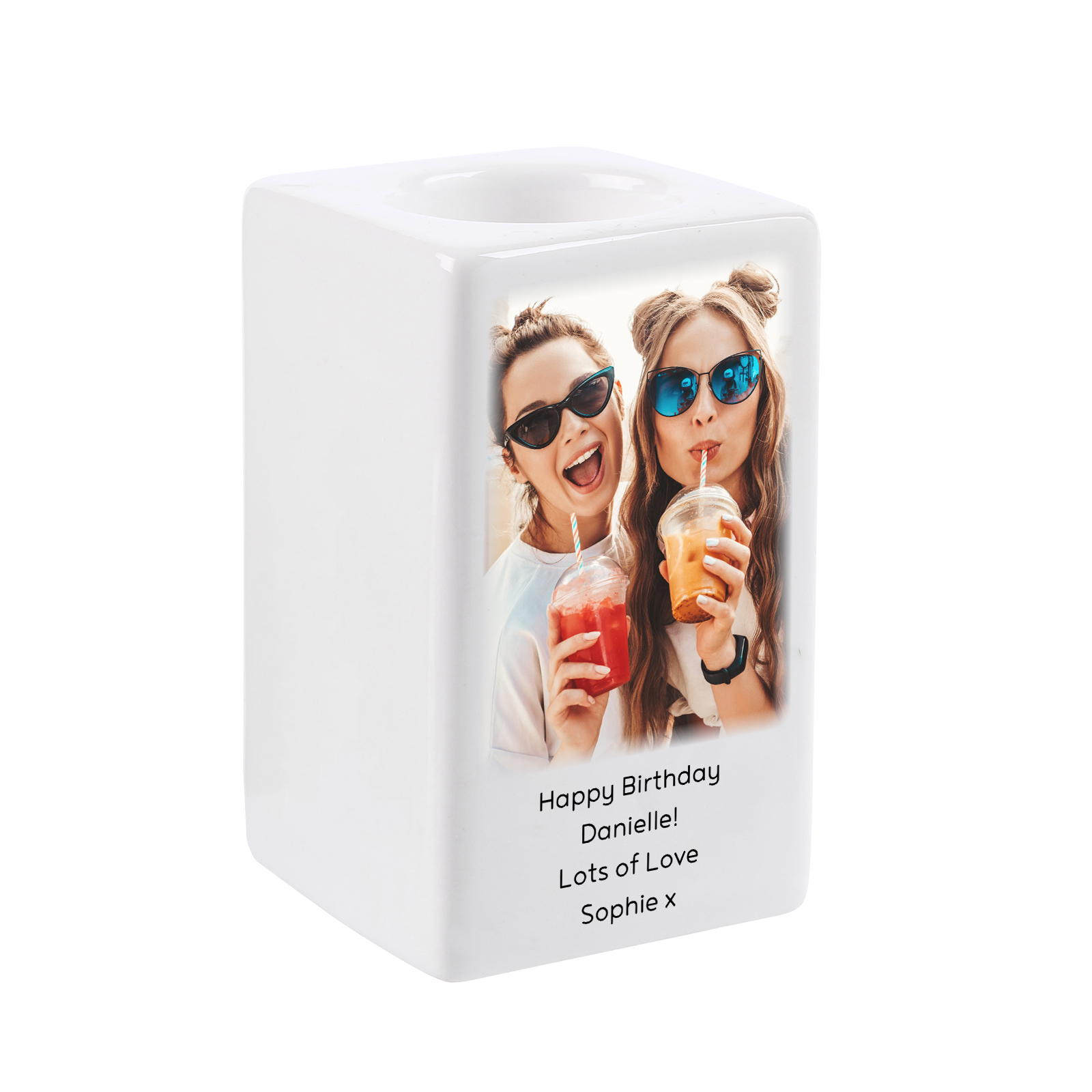 Personalised Photo Candle Holder- Custom Name & Text Gift | Lorajewel