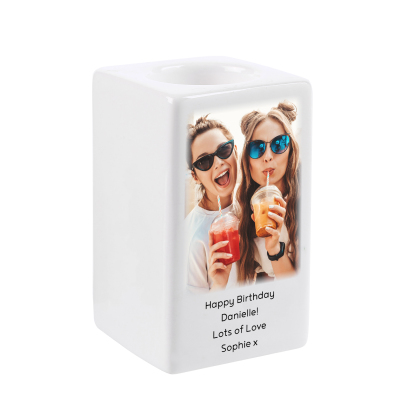 Personalised Photo Candle Holder- Custom Name & Text Gift | Lorajewel
