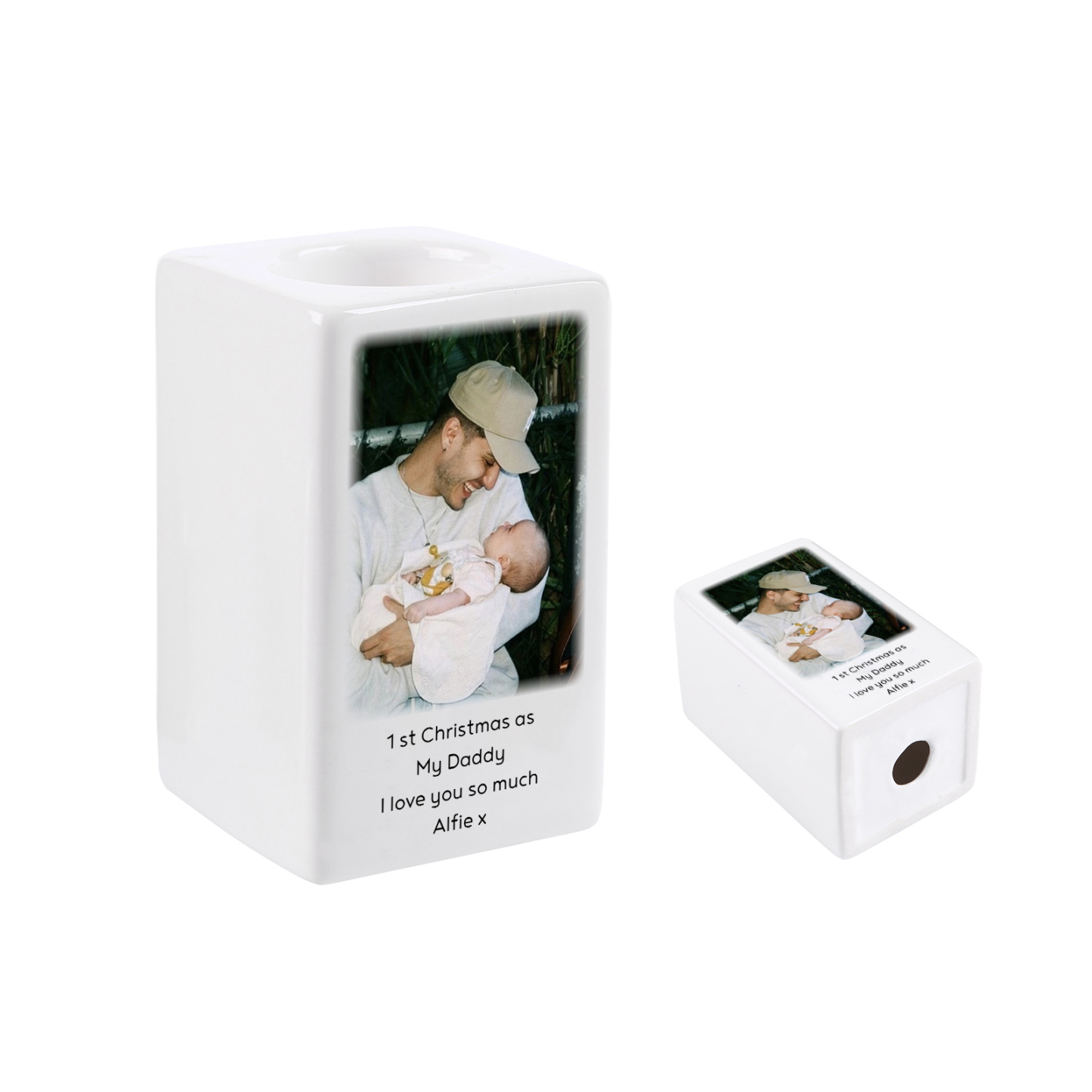 Personalised Photo Candle Holder- Custom Name & Text Gift | Lorajewel