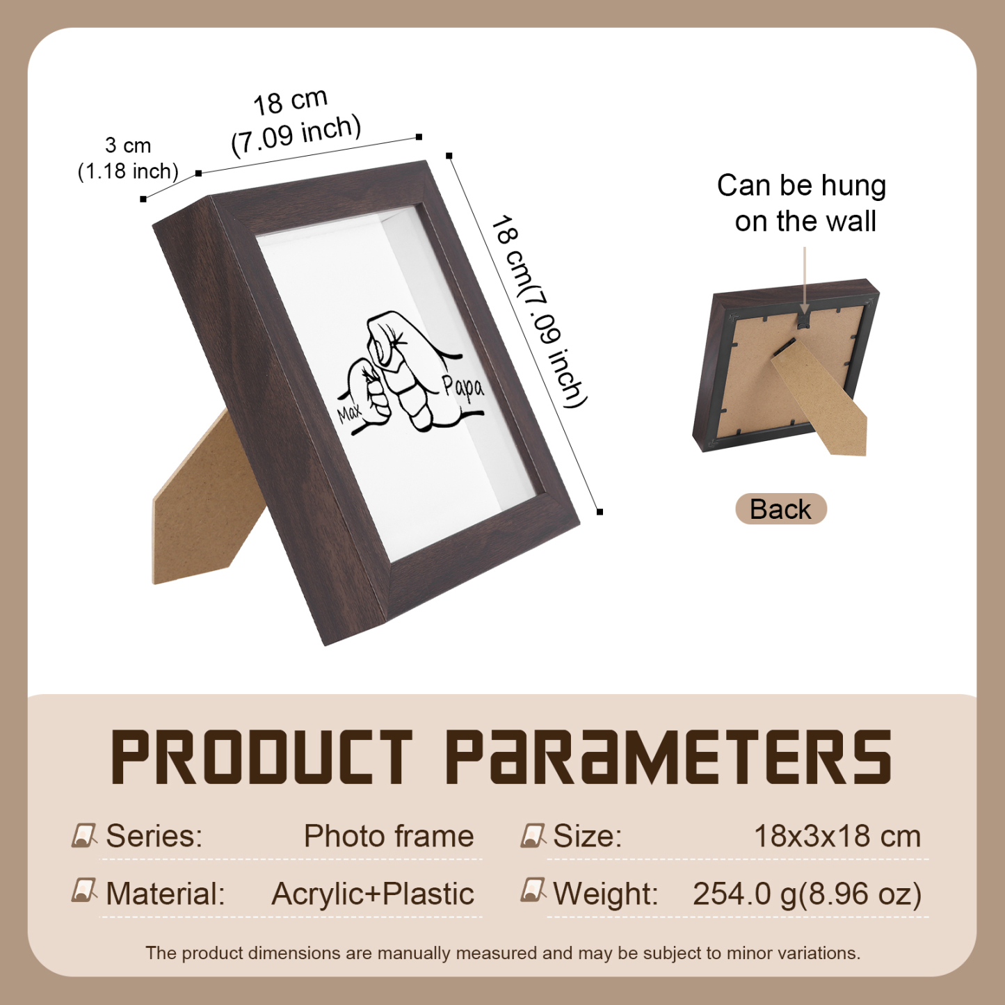 1 Name & 1 Text-Personalized Fist Bump Frame Wooden Ornament Custom Plaque Home Decoration for Father | Lorajewel