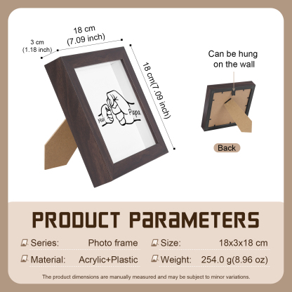 1 Name & 1 Text-Personalized Fist Bump Frame Wooden Ornament Custom Plaque Home Decoration for Father | Lorajewel