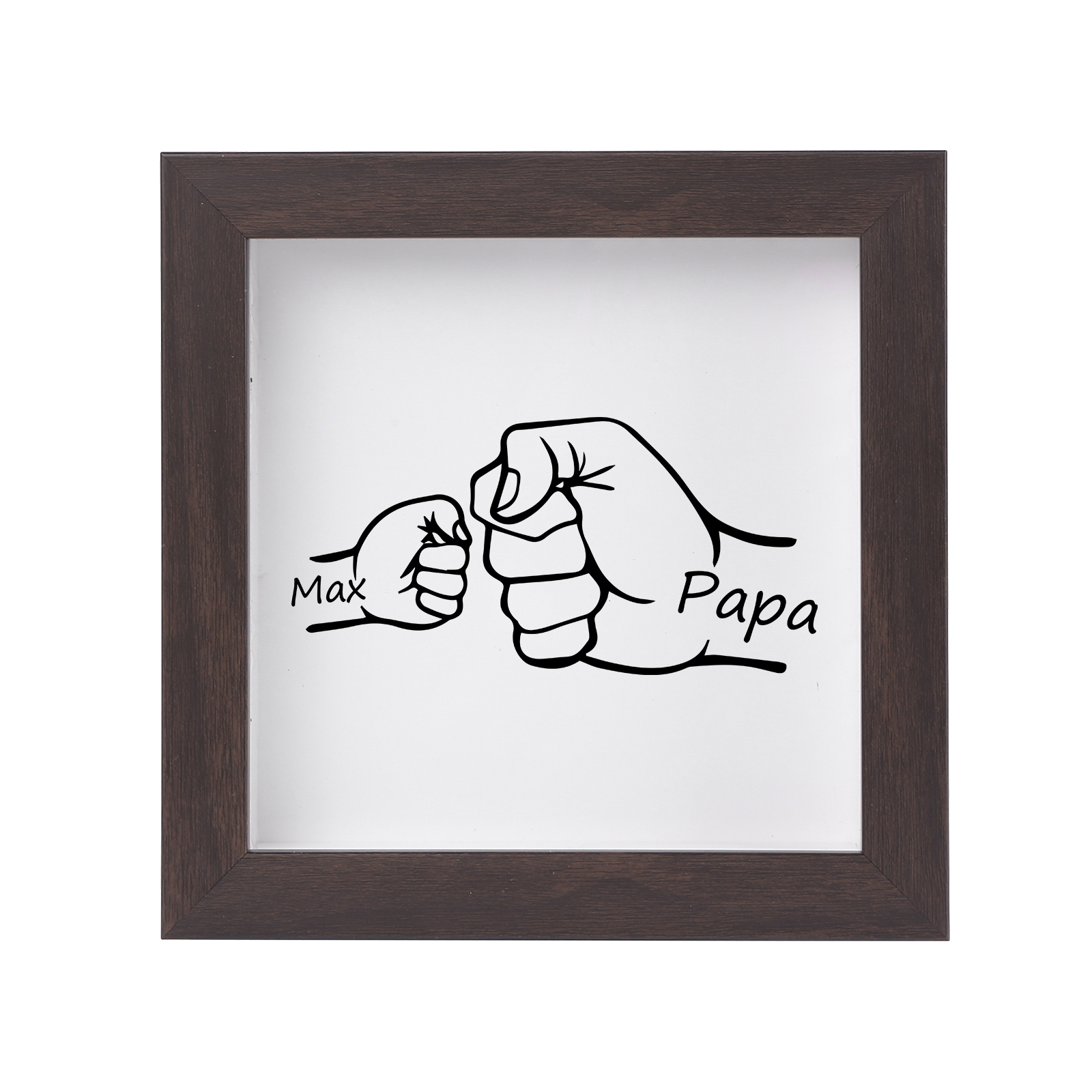 1 Name & 1 Text-Personalized Fist Bump Frame Wooden Ornament Custom Plaque Home Decoration for Father | Lorajewel