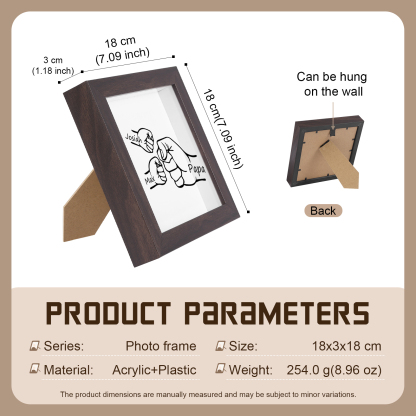 2 Names & 1 Text-Personalized Fist Bump Frame Wooden Ornament Custom Plaque Home Decoration for Father | Lorajewel