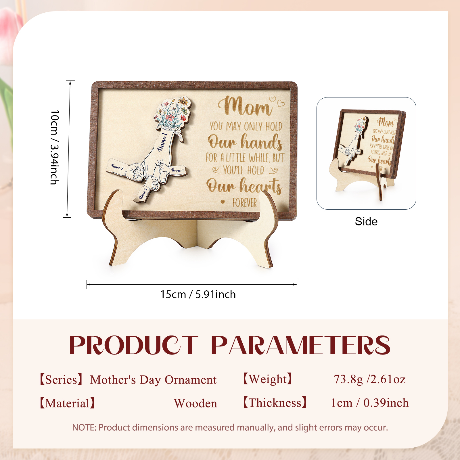 4 Names - Personalized Mother's Day Ornament Gifts for Mother