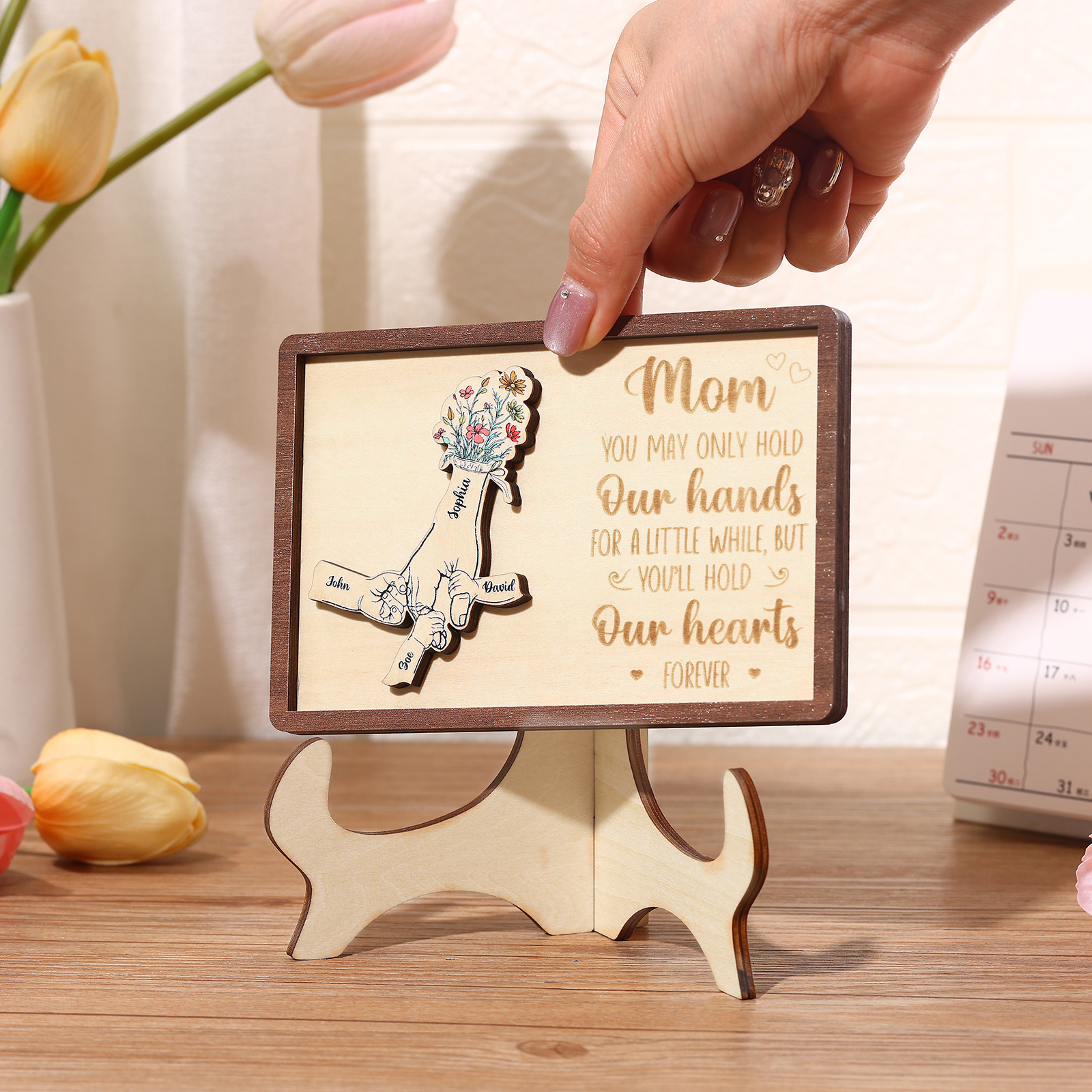 4 Names - Personalized Mother's Day Ornament Gifts for Mother