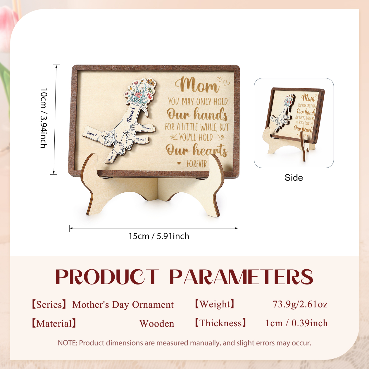 5 Names - Personalized Mother's Day Ornament Gifts for Mother