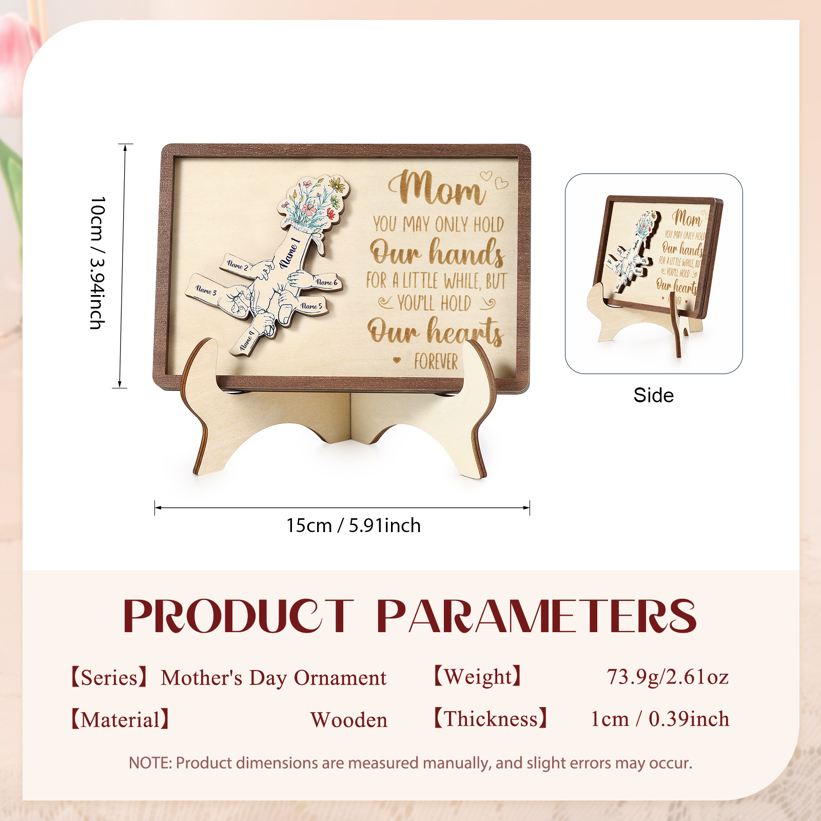 6 Names - Personalized Mother's Day Ornament Gifts for Mother