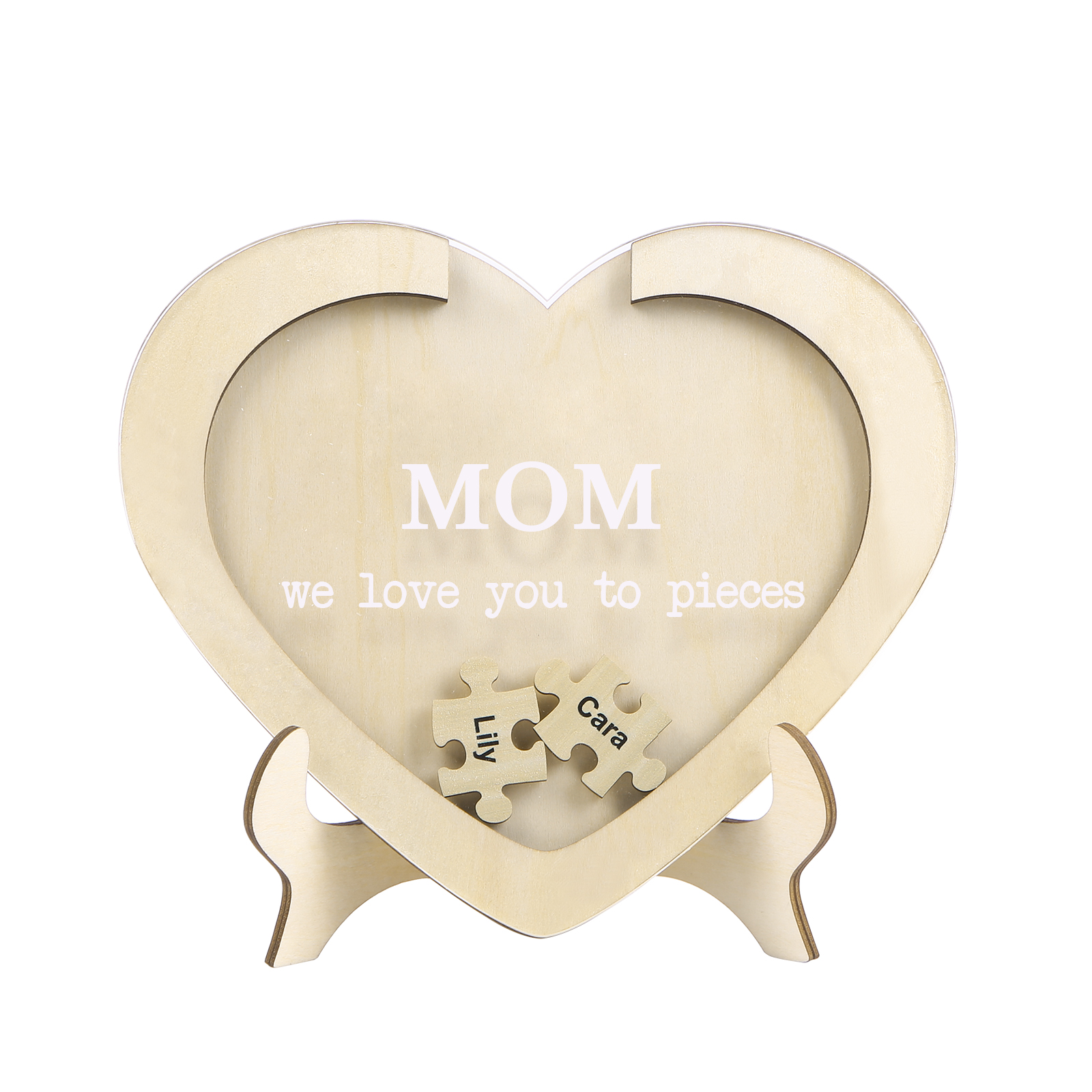 2 Names & 2 Texts Personalized Wooden Acrylic Ornament for Mum | Lorajewel