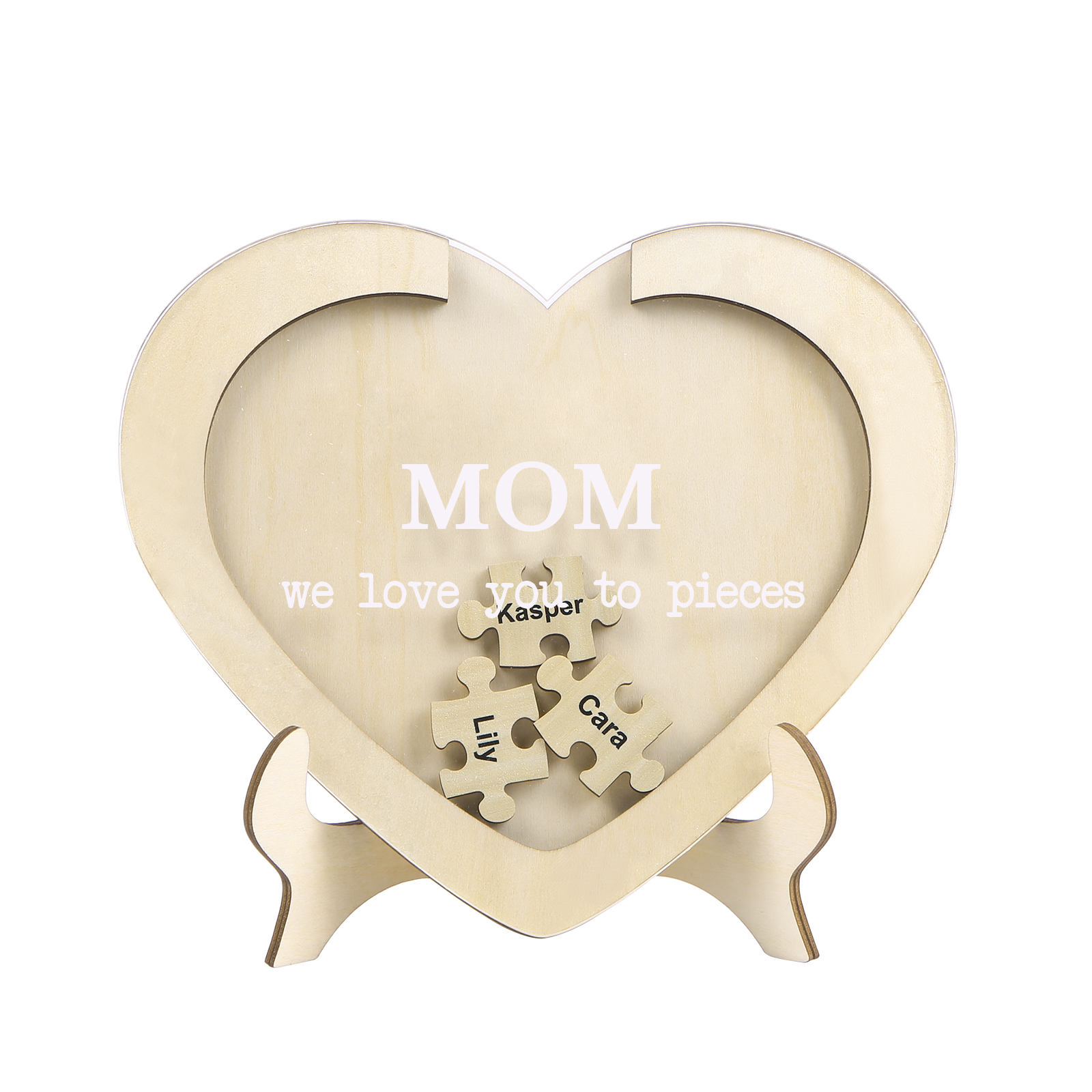 3 Names & 2 Texts Personalized Wooden Acrylic Ornament for Mum | Lorajewel
