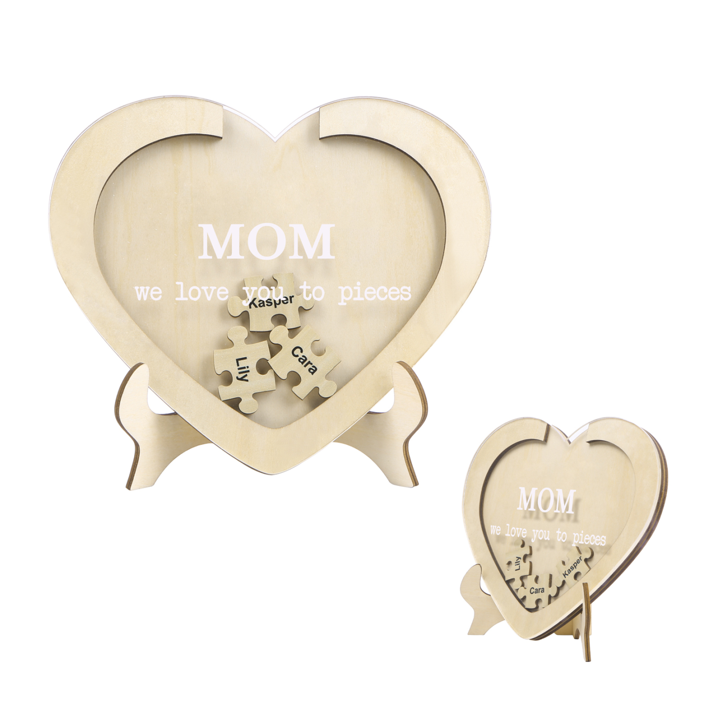 3 Names & 2 Texts Personalized Wooden Acrylic Ornament for Mum | Lorajewel