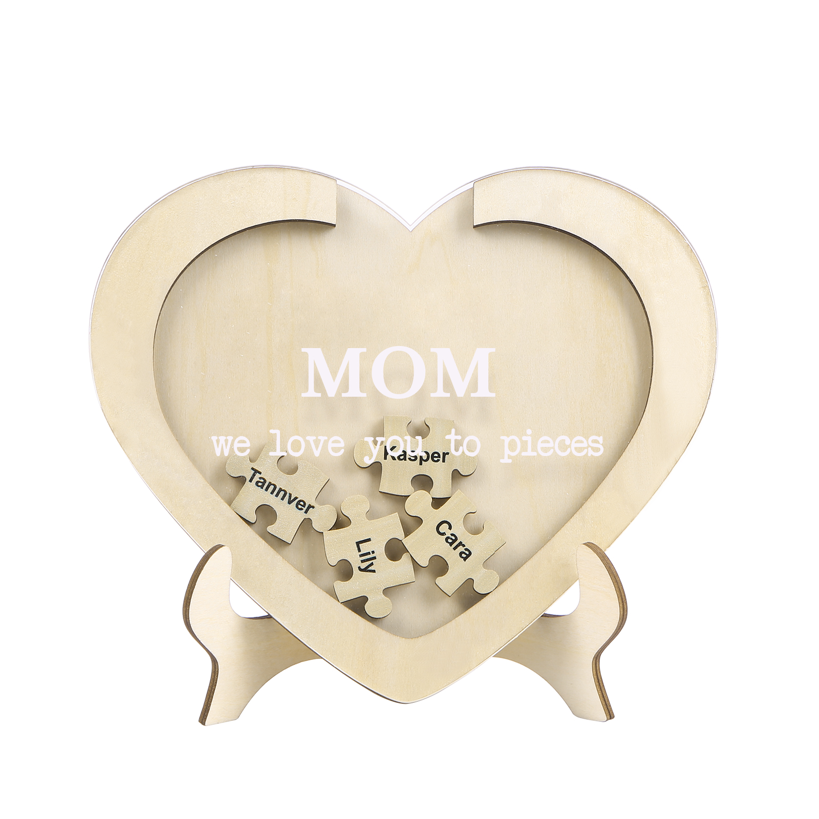 4 Names & 2 Texts Personalized Wooden Acrylic Ornament for Mum | Lorajewel