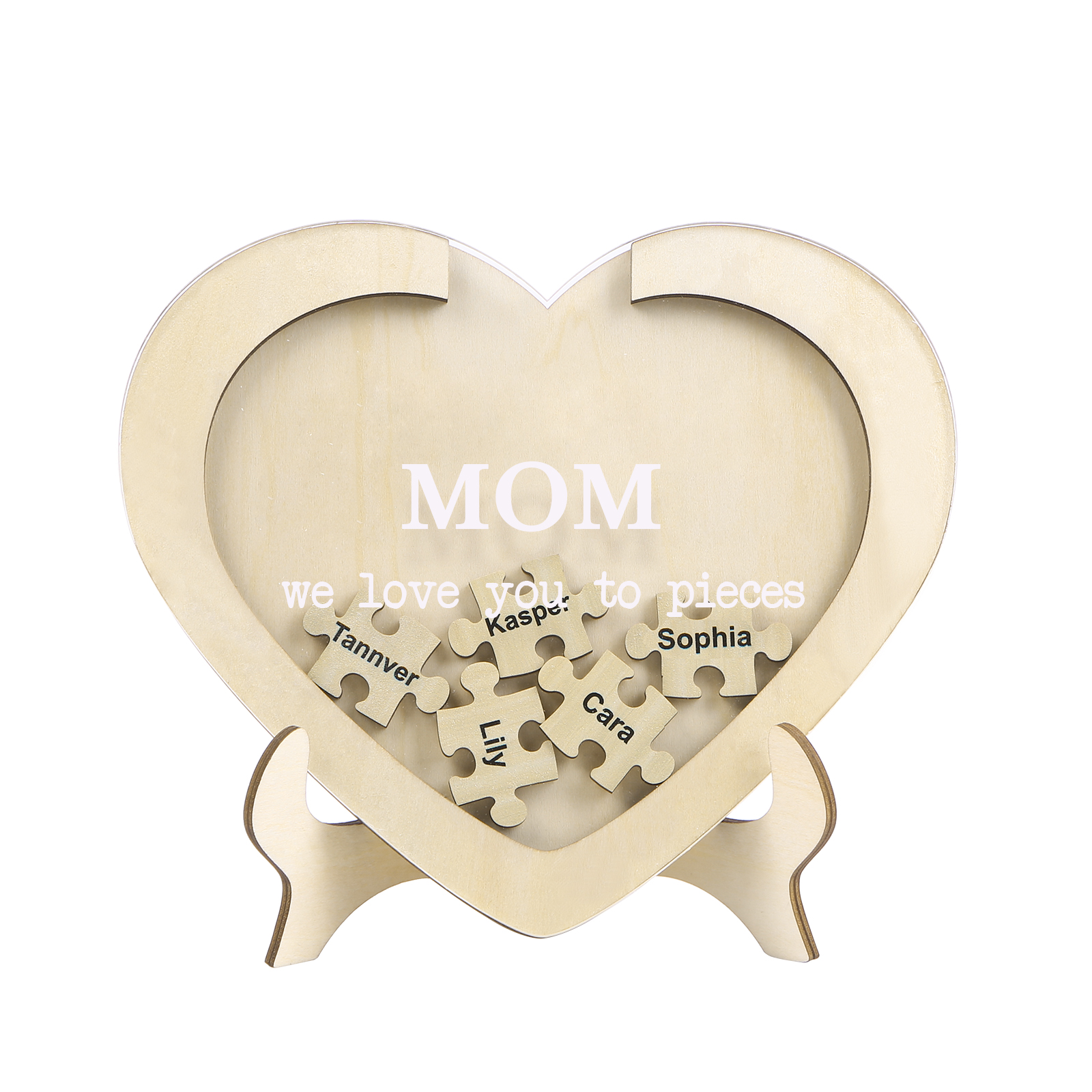 5 Names & 2 Texts Personalized Wooden Acrylic Ornament for Mum | Lorajewel