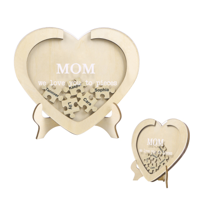 5 Names & 2 Texts Personalized Wooden Acrylic Ornament for Mum | Lorajewel