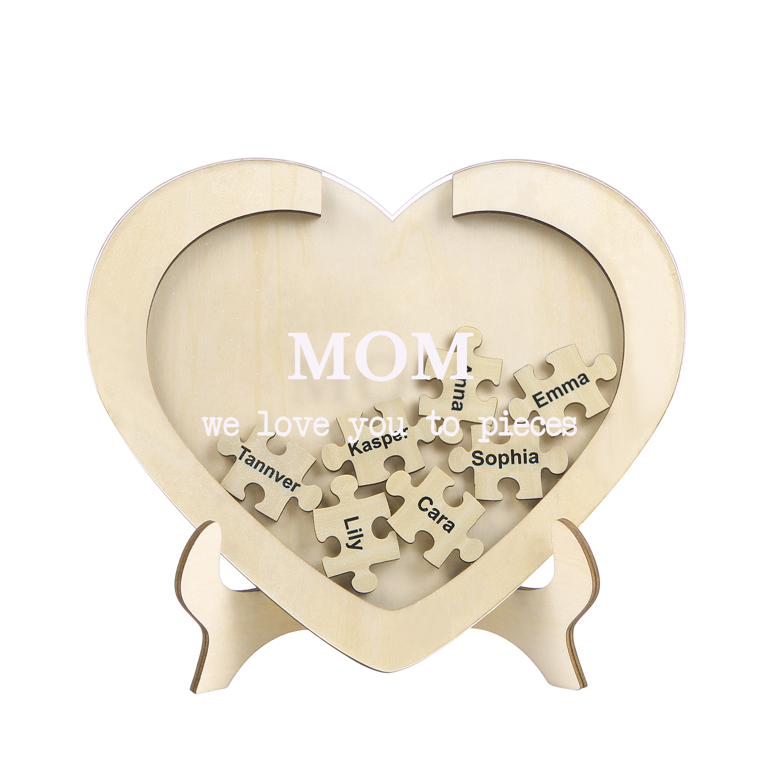 7 Names & 2 Texts Personalized Wooden Acrylic Ornament for Mum | Lorajewel