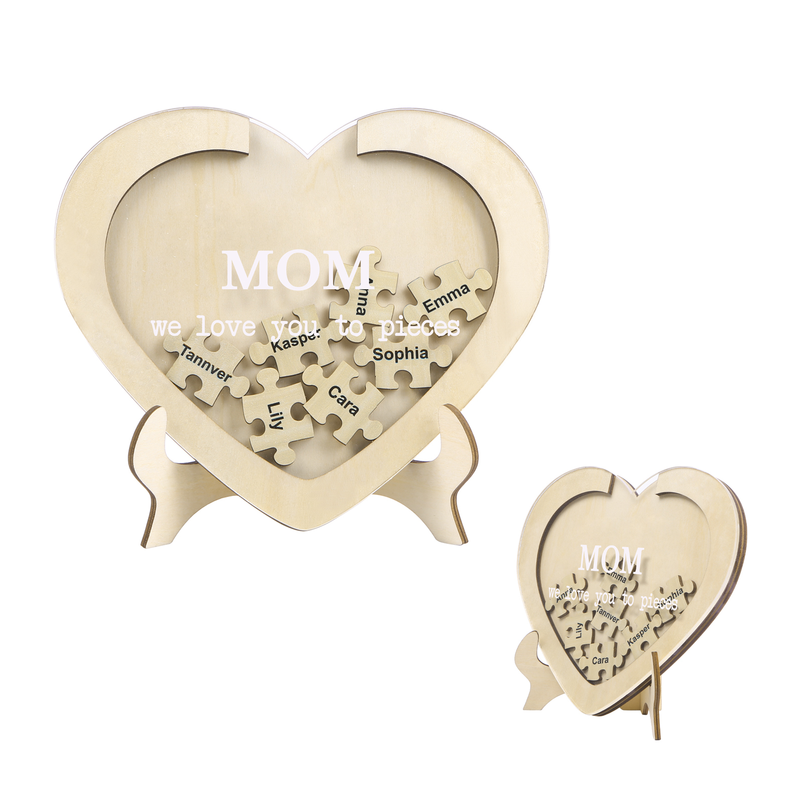 7 Names & 2 Texts Personalized Wooden Acrylic Ornament for Mum | Lorajewel