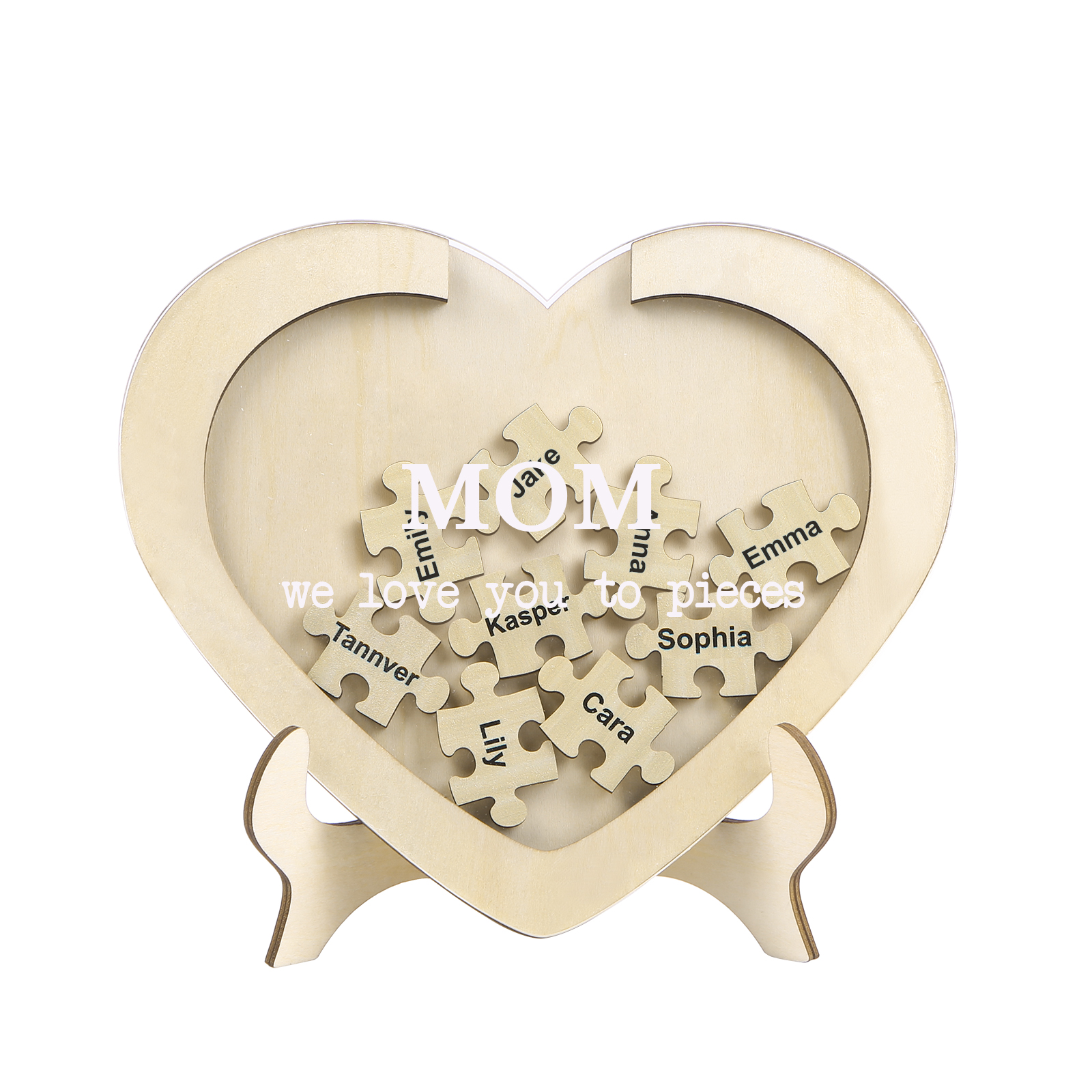 9 Names & 2 Texts Personalized Wooden Acrylic Ornament for Mum | Lorajewel