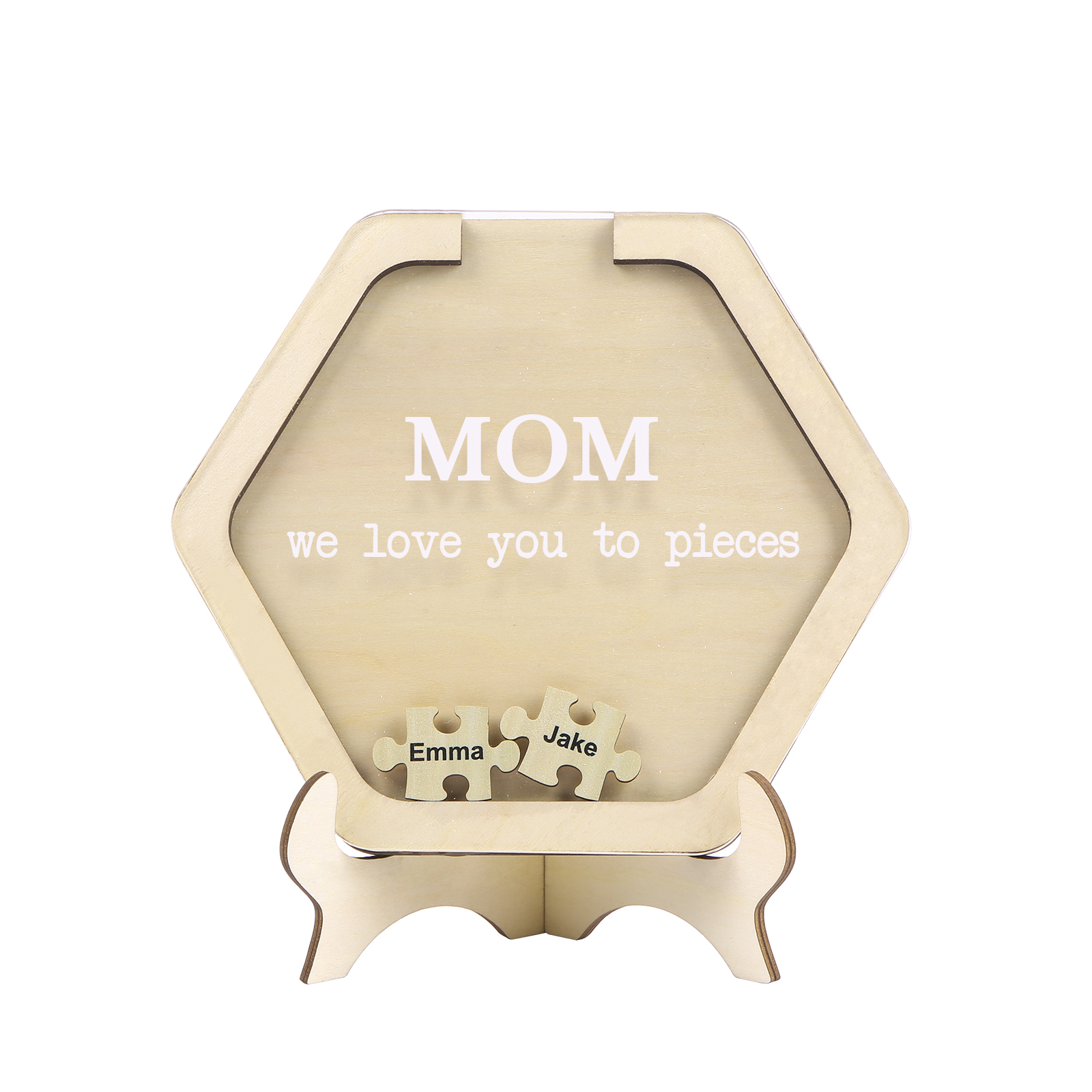 2 Names & 2 Texts Personalized Wooden Acrylic Ornament for Mum | Lorajewel