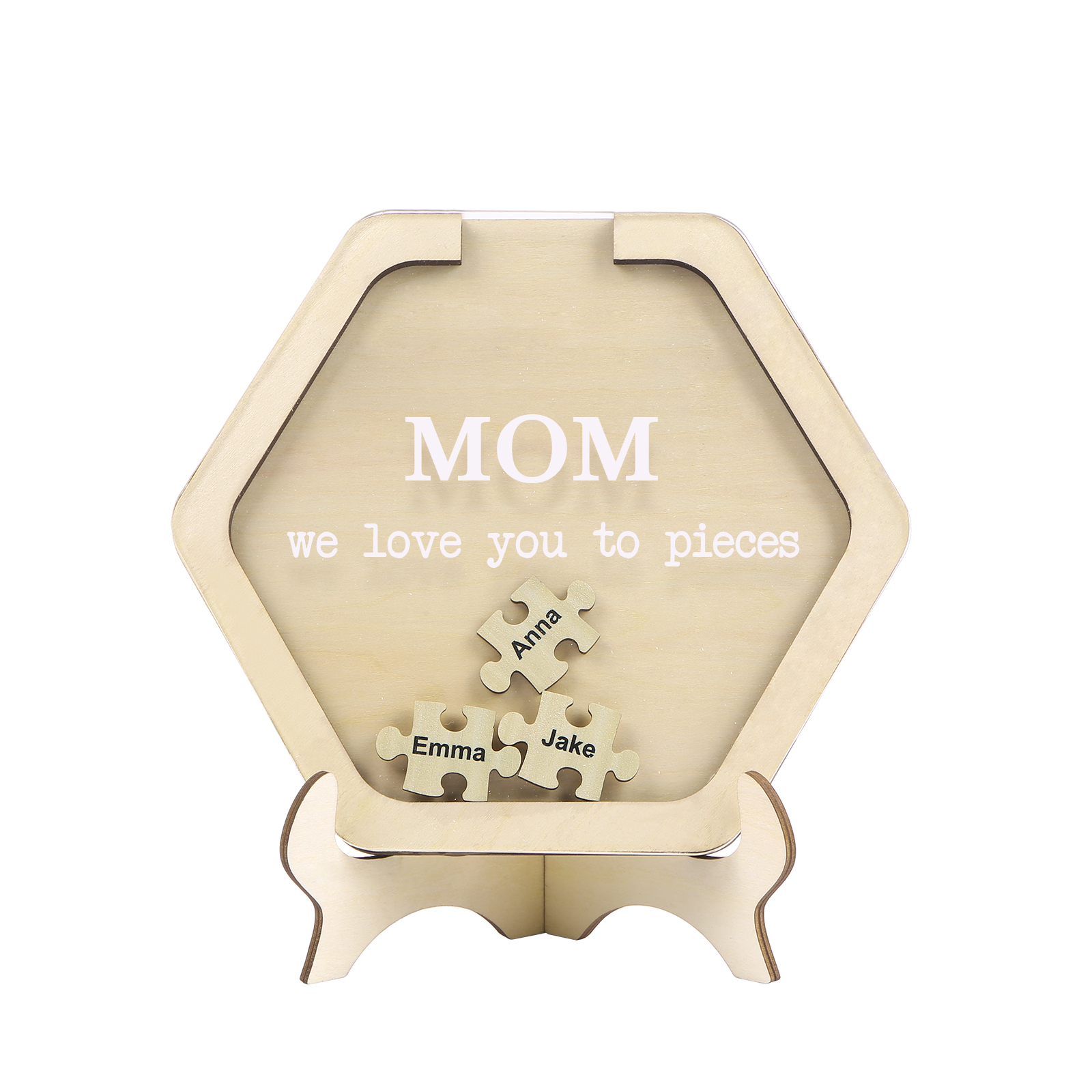 3 Names & 2 Texts Personalized Wooden Acrylic Ornament for Mum | Lorajewel