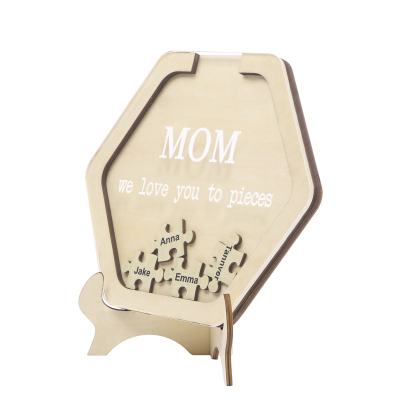 4 Names & 2 Texts Personalized Wooden Acrylic Ornament for Mum | Lorajewel