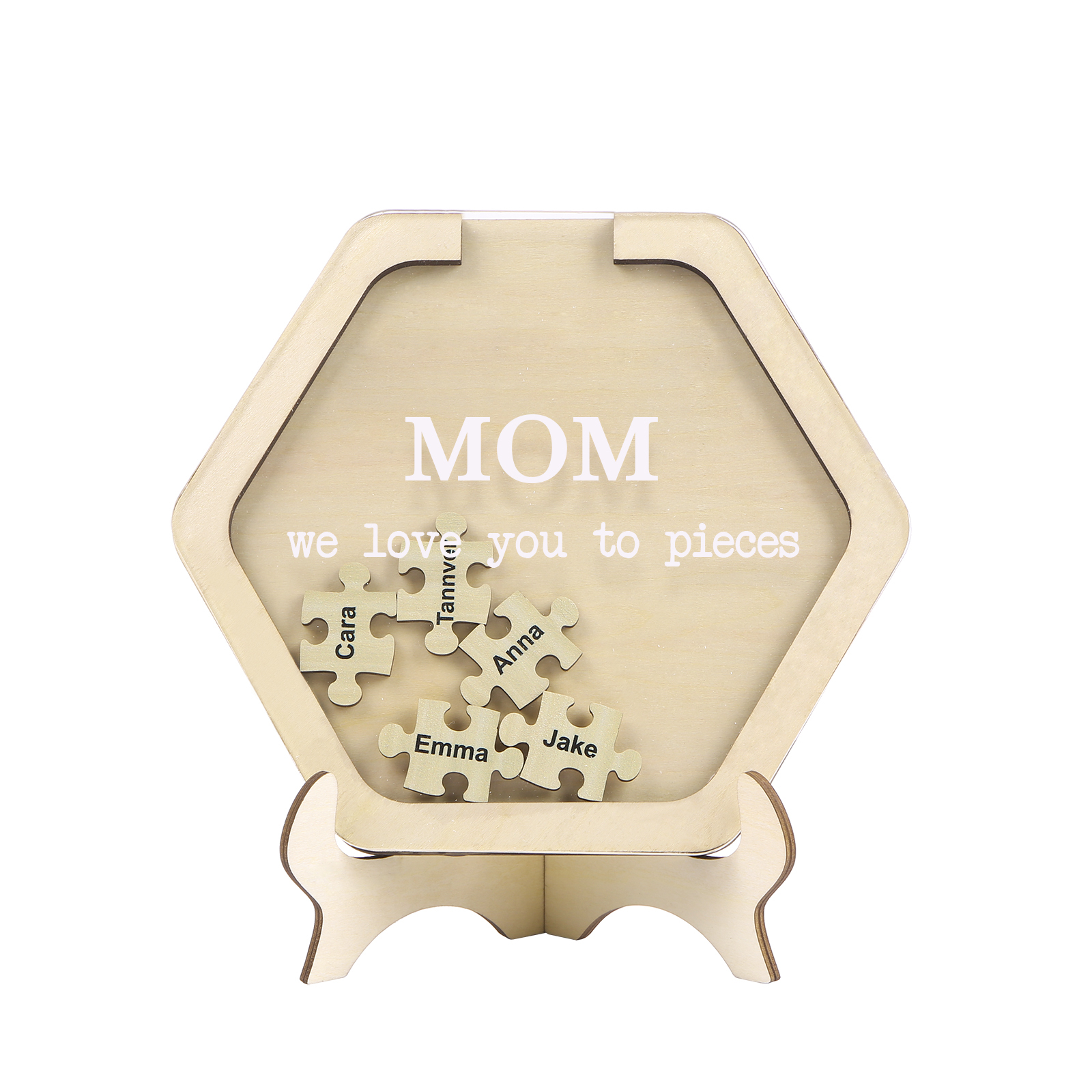 5 Names & 2 Texts Personalized Wooden Acrylic Ornament for Mum | Lorajewel