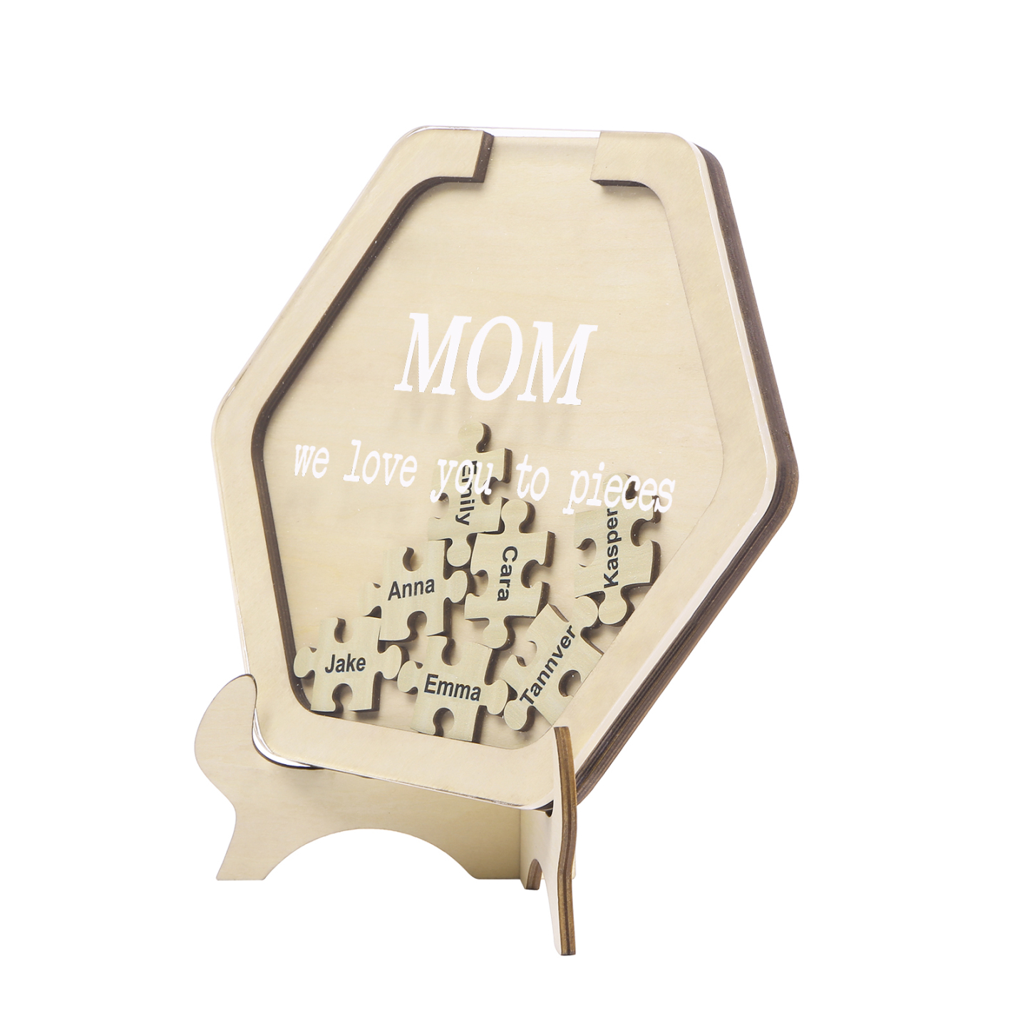 7 Names & 2 Texts Personalized Wooden Acrylic Ornament for Mum | Lorajewel