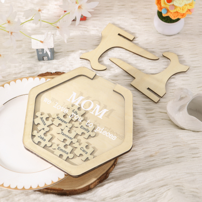 8 Names & 2 Texts Personalized Wooden Acrylic Ornament for Mum | Lorajewel