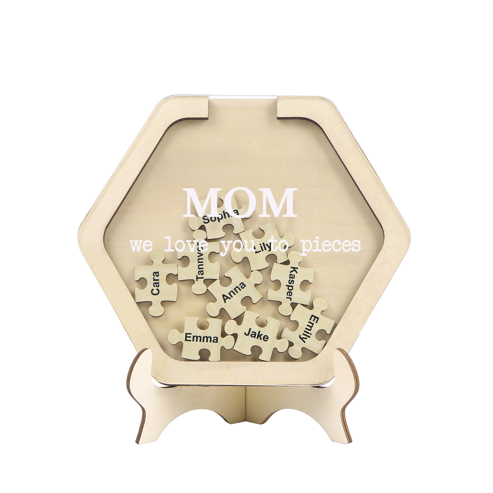 9 Names & 2 Texts Personalized Wooden Acrylic Ornament for Mum | Lorajewel