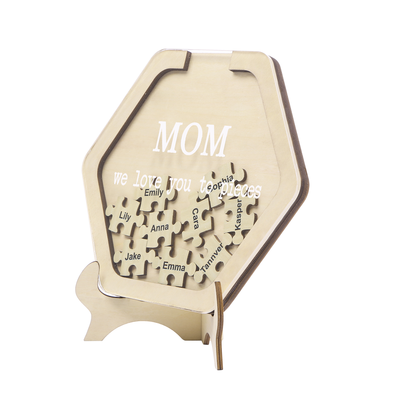 9 Names & 2 Texts Personalized Wooden Acrylic Ornament for Mum | Lorajewel