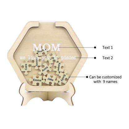 9 Names & 2 Texts Personalized Wooden Acrylic Ornament for Mum | Lorajewel