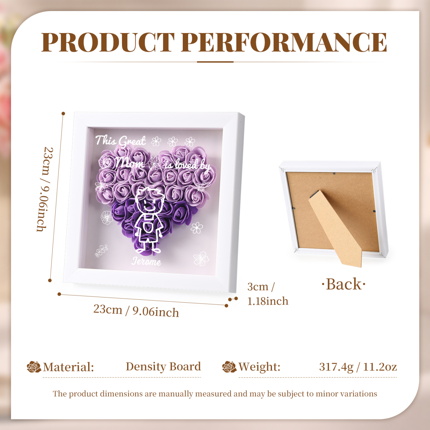 Personalized 3D Floral Shadow Box – Custom 1 Kids&Pet Name –This Great Mom Is Loved By- Gift for Mom, Grandma & Loved Ones| Lorajewel