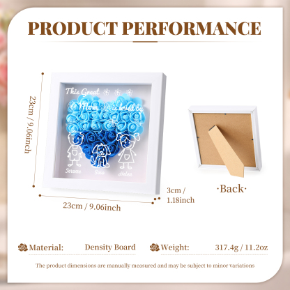 Personalized 3D Floral Shadow Box – Custom 3 Kids&Pets Names –This Great Mom Is Loved By- Gift for Mom, Grandma & Loved Ones| Lorajewel