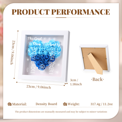 Personalized 3D Floral Shadow Box – Custom 5 Kids&Pets Names –This Great Mom Is Loved By- Gift for Mom, Grandma & Loved Ones| Lorajewel