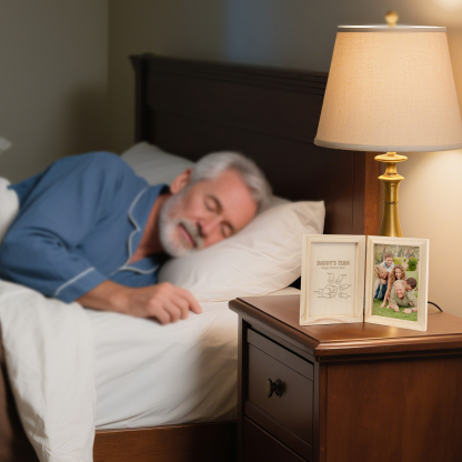 5 Names Personalized Wooden Frame with Photo and Date - Father’s Day Gift | Lorajewel