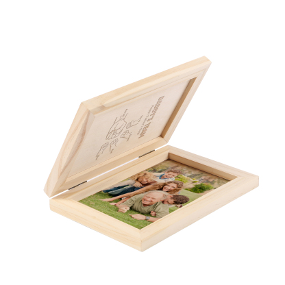 5 Names Personalized Wooden Frame with Photo and Date - Father’s Day Gift | Lorajewel