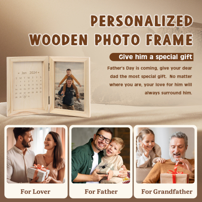 Personalized Wooden Frame with Photo and Date - Father’s Day Gift | Lorajewel