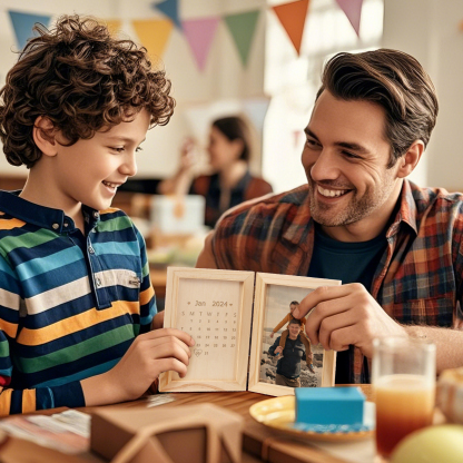 Personalized Wooden Frame with Photo and Date - Father’s Day Gift | Lorajewel