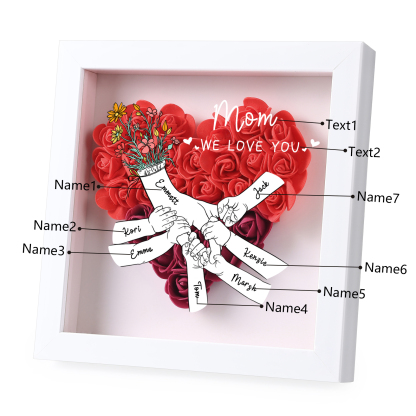 7 Names & 2 Texts Personalised Rose Flower Frame – A Thoughtful Gift for Mom, Wife or Friend | Lorajewel