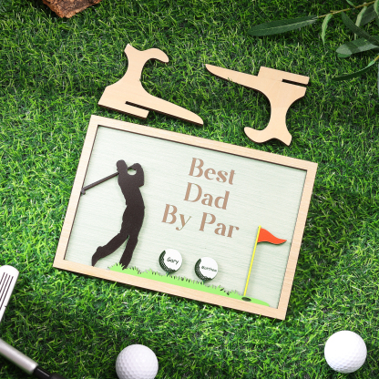 2 Names & 1 Text Personalized Golf Wooden Plaque – Custom Father's Day Gift | Lorajewel