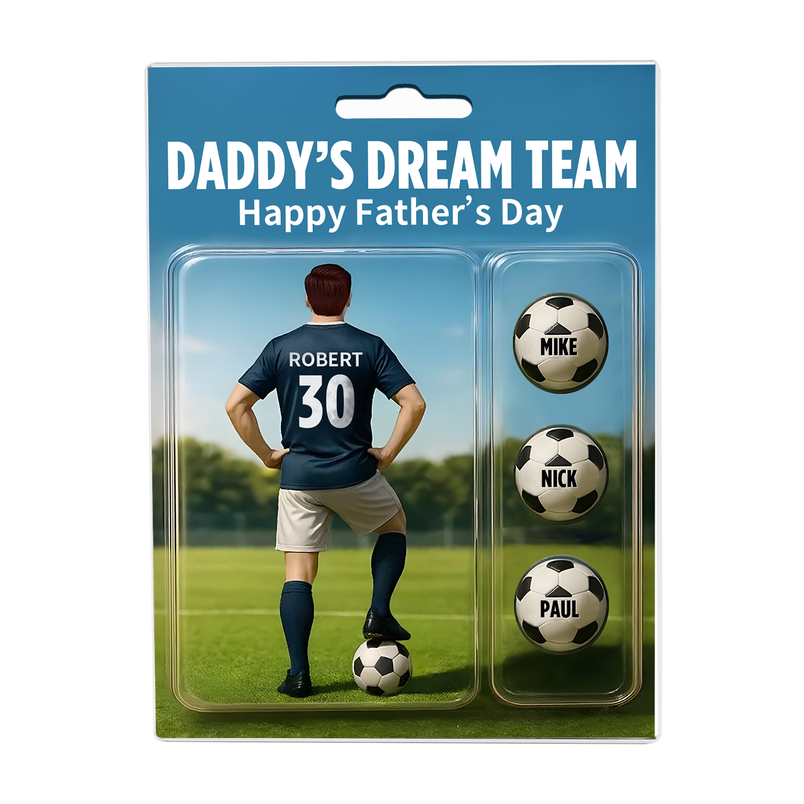 4 Names Personalized Football Dad Display Plaque – Custom Father's Day Gift | Lorajewel