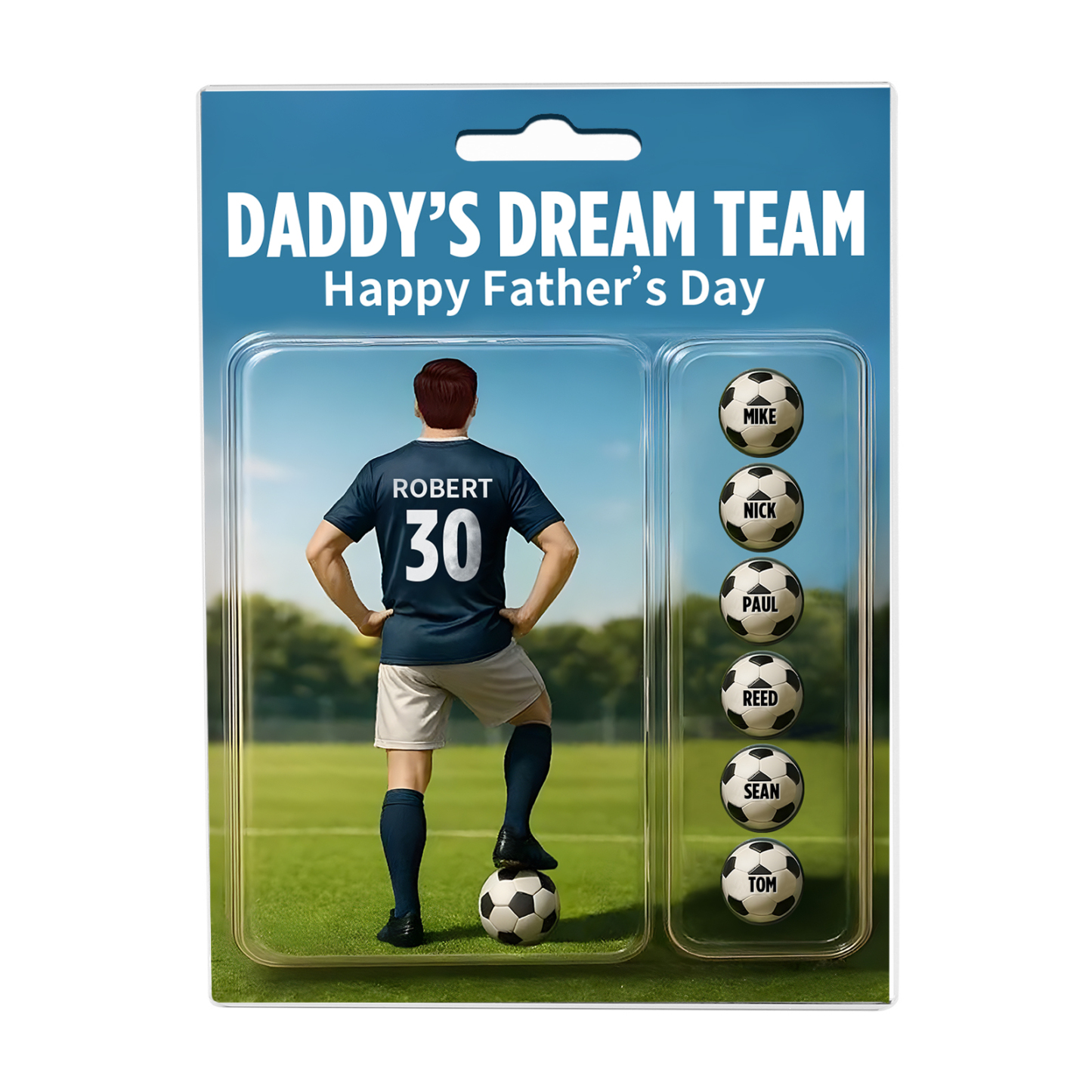 7 Names Personalized Football Dad Display Plaque – Custom Father's Day Gift | Lorajewel