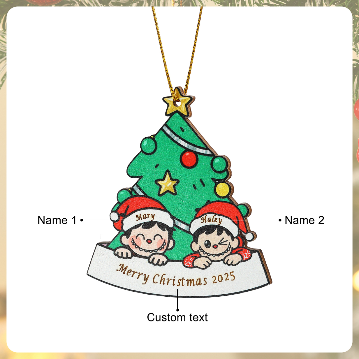 Personalized Family Christmas Tree Ornament 2025
