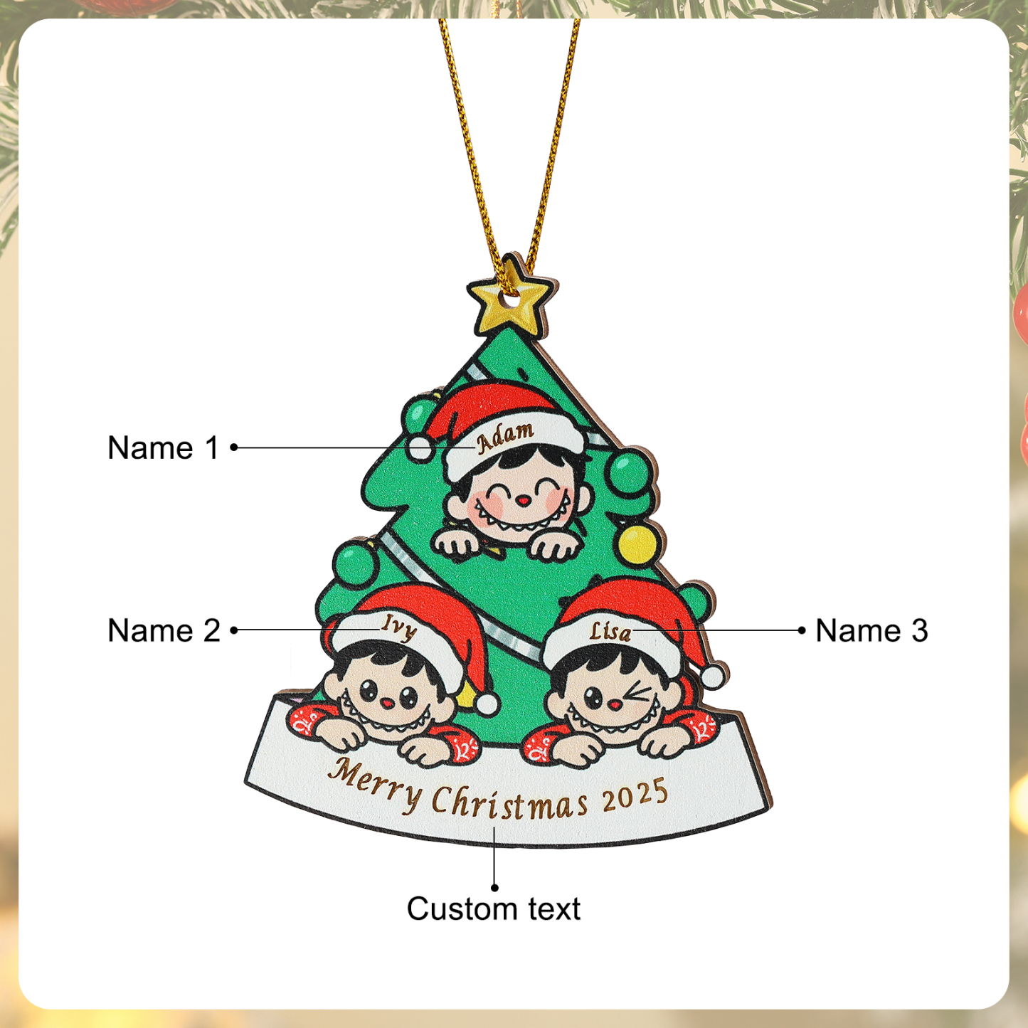 Personalized Family Christmas Tree Ornament 2025