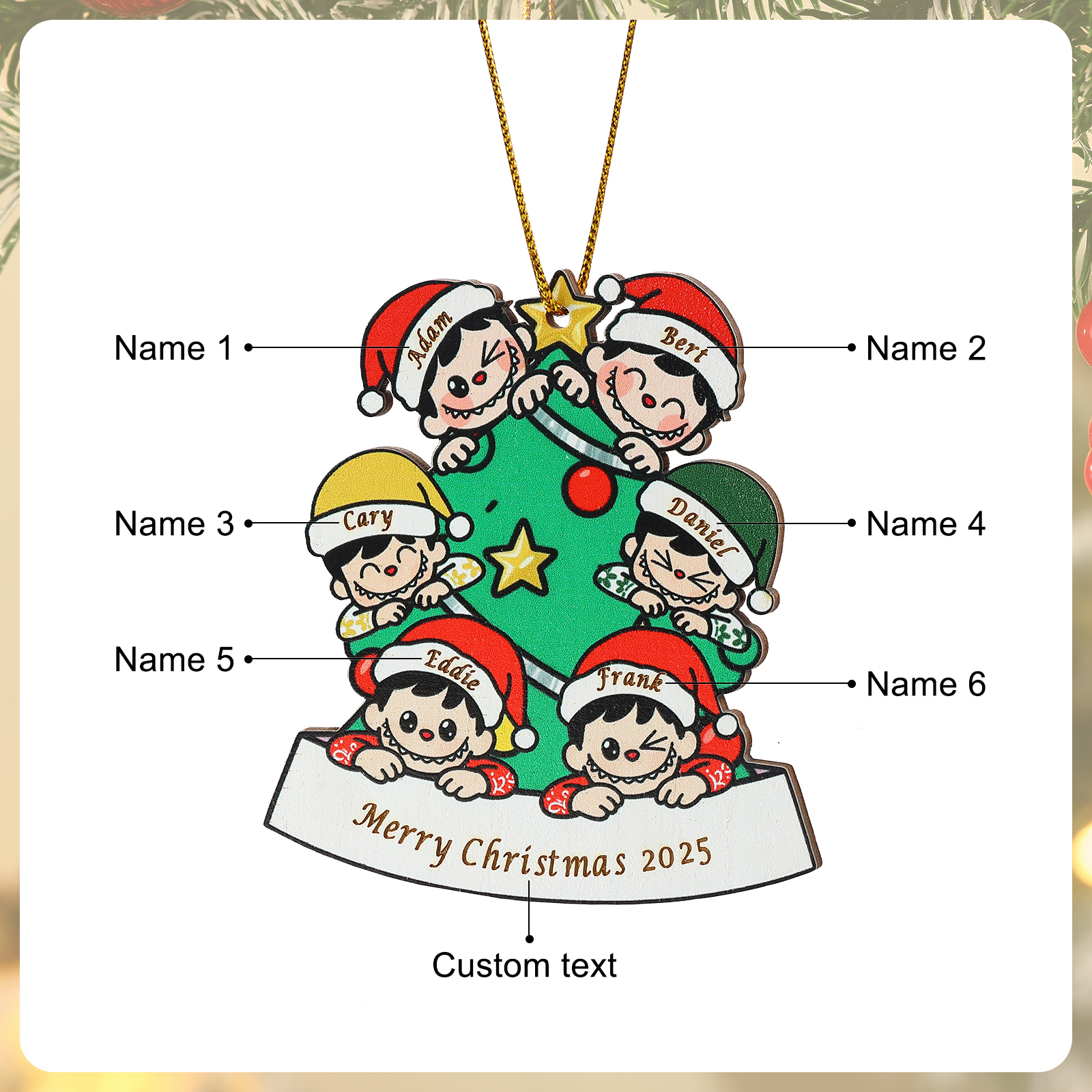 Personalized Family Christmas Tree Ornament 2025