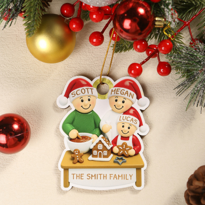 Personalized Family Christmas Ornament with 4 Names and Text